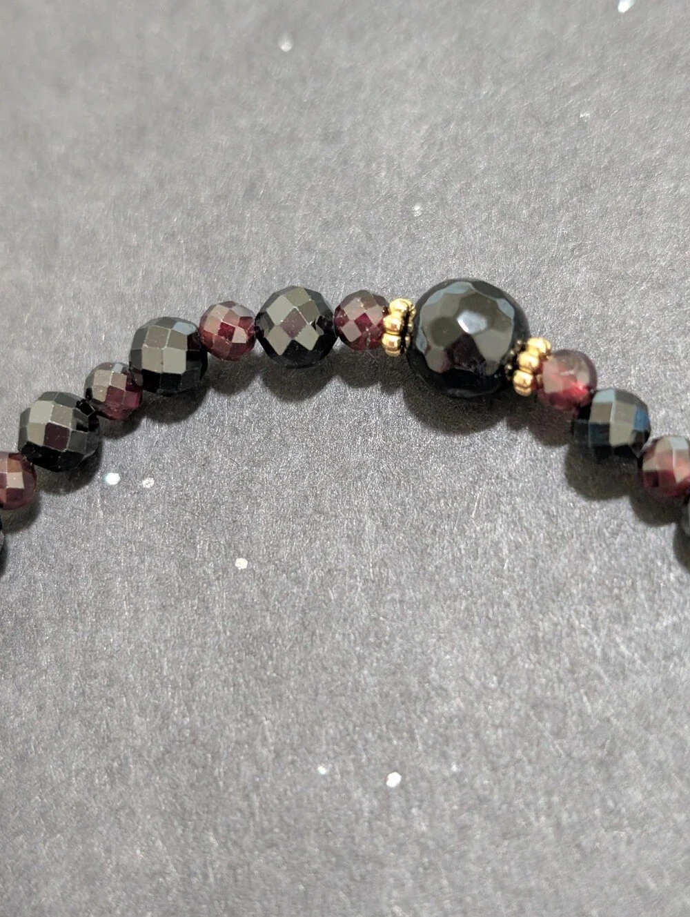 Black Spinel/Garnet/Onyx Bracelet